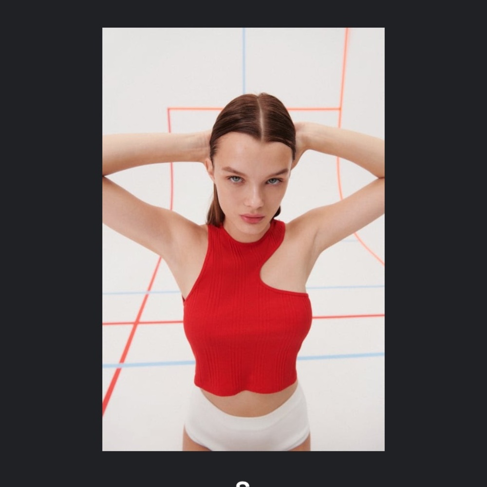 New zara rib crop top